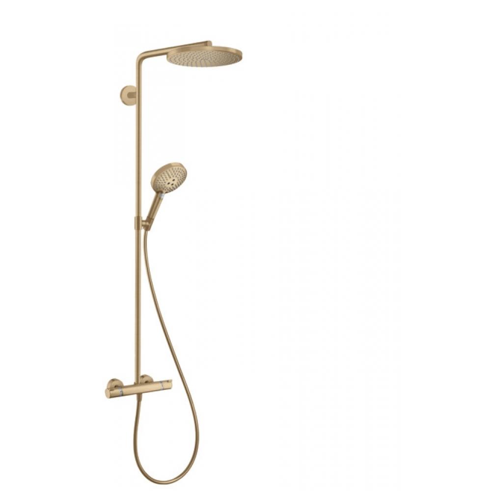 Фото Душевая стойка hansgrohe Raindance Select S Showerpipe 240 1jet PowderRain 27633140 с термостатом, шлифованная бронза