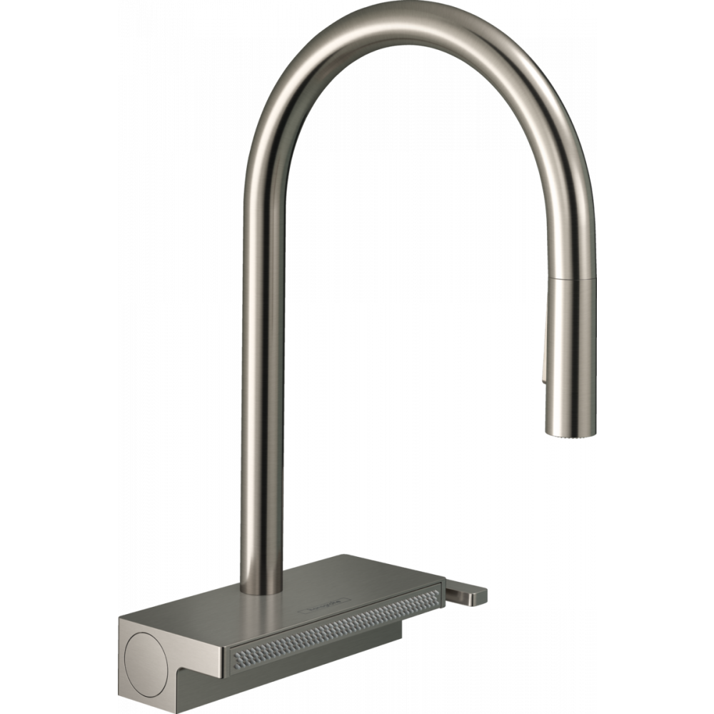 Фото Смеситель для кухни hansgrohe Aquno Select M81, 170, 3jet, sBox 73831800 с вытяжным душем, сталь