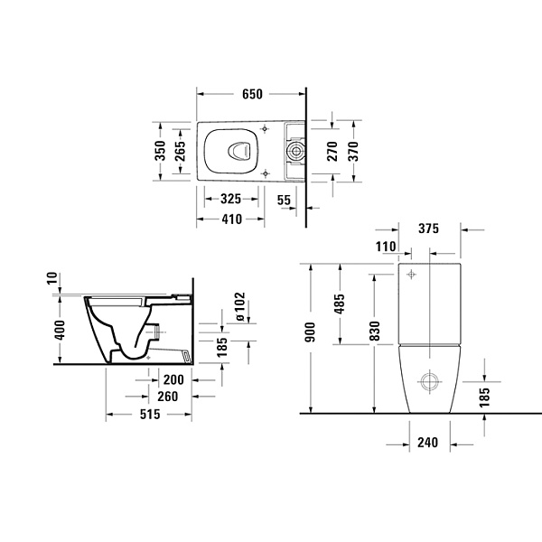 Фото Чаша напольного унитаза Duravit Viu 2191090000