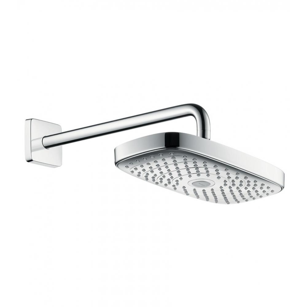 Фото Верхний душ hansgrohe Raindance Select E 300 2jet EcoSmart 26609400 9 л/мин с держателем белый/хром