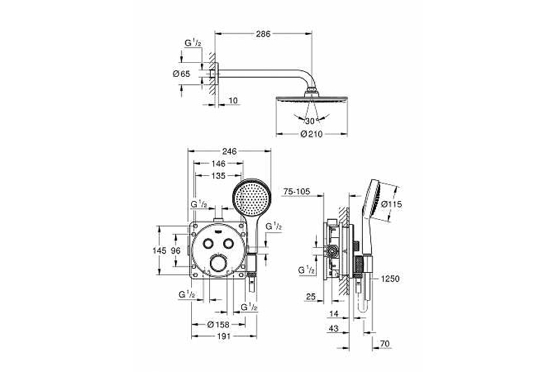 Фото Душевой комплект Grohe Grohtherm SmartControl 34743000