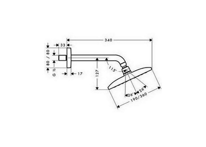 Фото Верхний душ hansgrohe Raindance E Air 27371000 с кронштейном