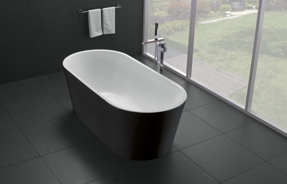 Фото Акриловая ванна BelBagno 180x80 BB71-1800-NERO-W0 черно-белая, без перелива