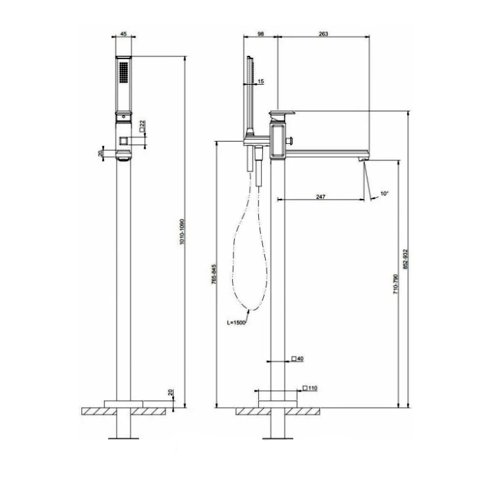 Фото Смеситель для ванны Gessi Eleganza 46131#031