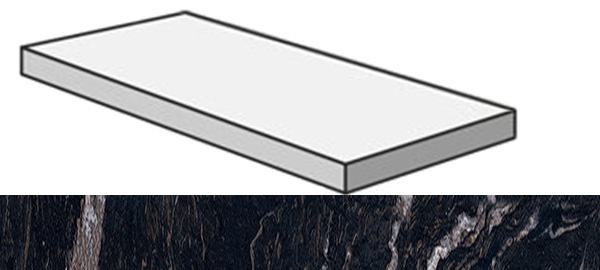Фото Угловая ступень SENSI GEMS ANG.TOP DX TITAN.BLACK правая (PF60005663) 32x120x4.5x2 от ABK Ceramiche