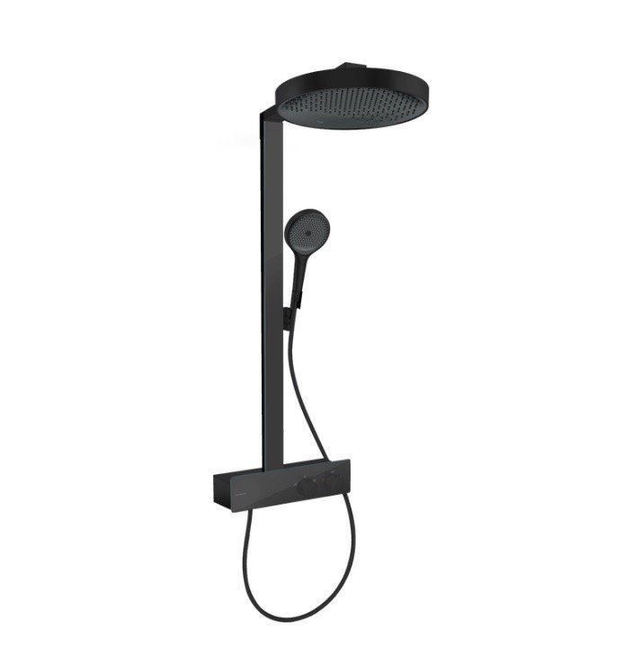 Фото Душевая стойка hansgrohe Rainfinity Showerpipe 26853670 с термостатом черная матовая