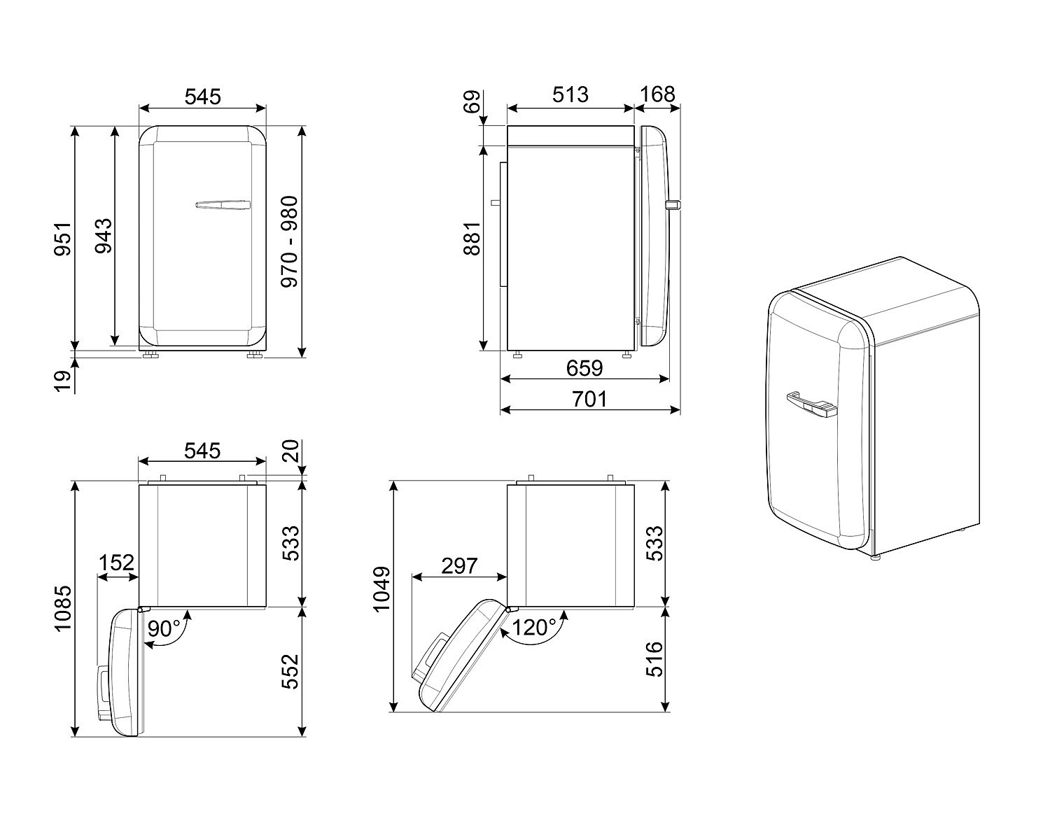 Фото Холодильник Smeg FAB10LBL5