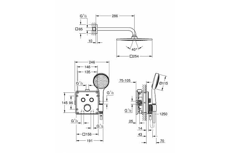 Фото Душевой комплект Grohe Grohtherm SmartControl 34742000