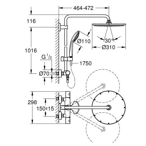 Фото Душевая система Grohe Euphoria XXL System 310 26075000