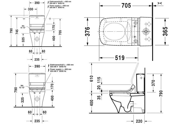 Фото Чаша напольного унитаза Duravit DuraStyle 2156590000