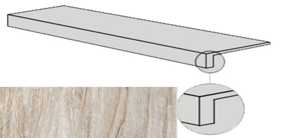 Фото Фронтальная ступень SENSI GEMS GRAD.TOP TAJ MAHAL LUX+ (PF60005660) 32x120x4.5x2 от ABK Ceramiche