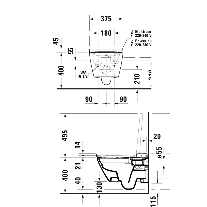 Фото Крышка-биде для унитаза Duravit D-Neo Sensowash 614700012002340