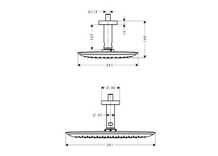 Фото Верхний душ hansgrohe PuraVida 27390400