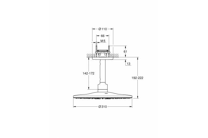 Фото Верхний душ Grohe Rainshower SmartActive 310 26477DA0 теплый закат глянец