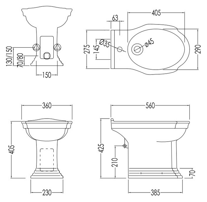 Фото Биде напольное Devon&Devon Westminster IBBID1FWES