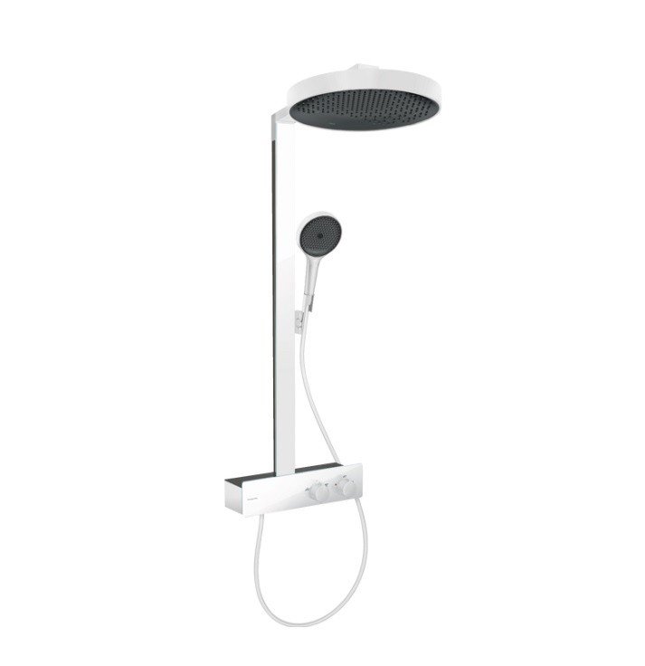 Фото Душевая стойка hansgrohe Rainfinity Showerpipe 26853700 с термостатом белая матовая