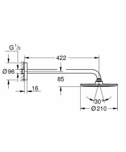 Фото Верхний душ Grohe Rainshower Cosmopolitan 26171LS0 с кронштейном