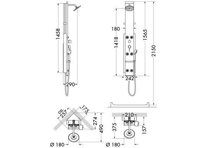 Фото Душевая панель hansgrohe 26871000 Lift 2
