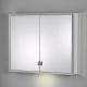 Фото Шкаф зеркальный Keuco Royal Lumos 100 14304172301 с подсветкой анодированное серебро/белое стекло