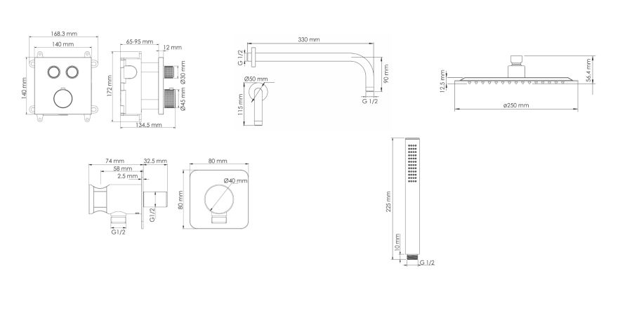 Фото Душевой комплект WasserKRAFT Asphe A7748.338.329.290.292.291 Thermo с термостатом розовое золото