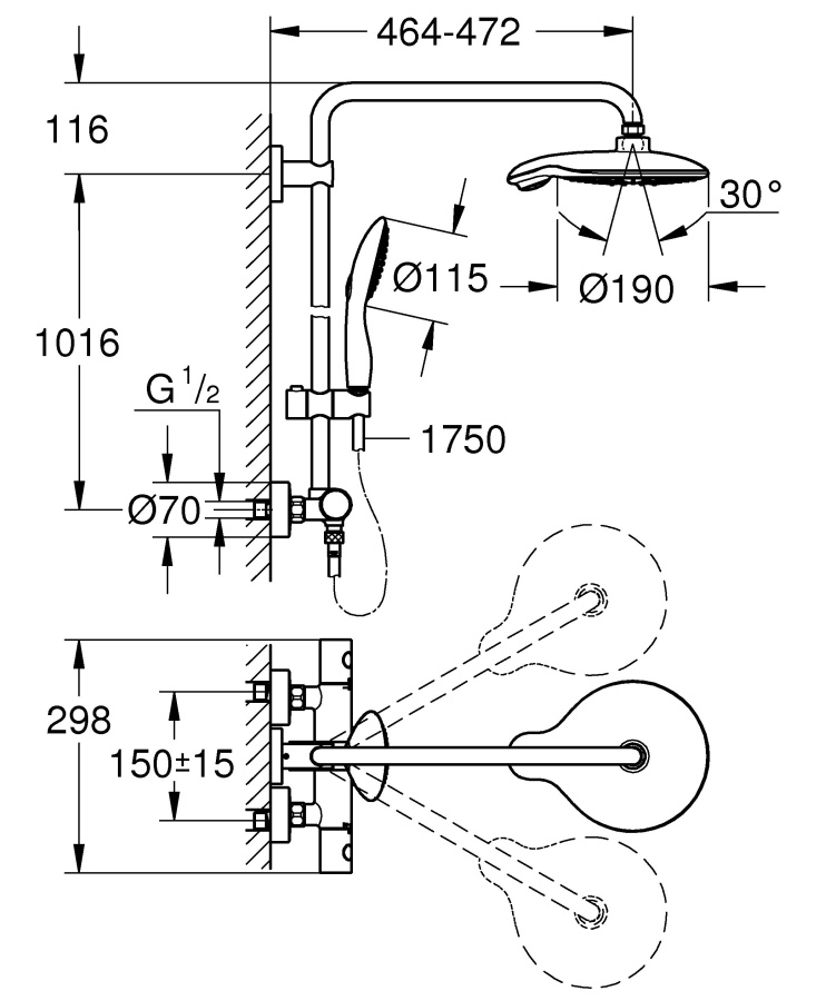 Фото Душевая система Grohe Euphoria System 26186000