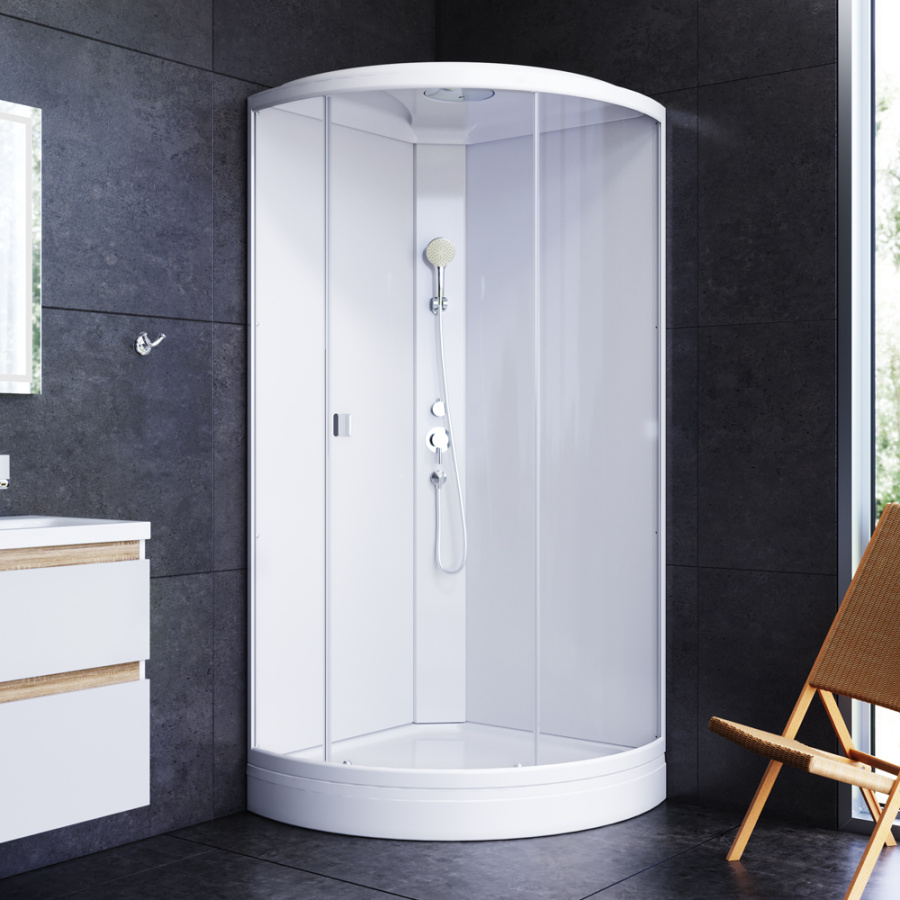 Фото Душевая кабина AM.PM X-Joy W88C-301-090WT64 стекло прозрачное, профиль белый