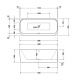 Фото Ванна отдельностоящая Duravit Happy D2 Plus 180х80 700453000000000 c двумя наклонами для спины