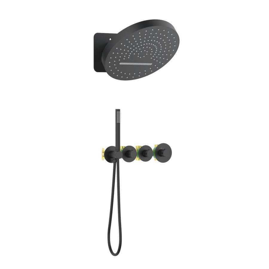 Фото Душевой гарнитур Timo Saona SX-2329/03SM черный матовый