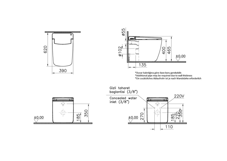 Фото Подвесной унитаз Vitra V-CARE Prime 7232B403-6217