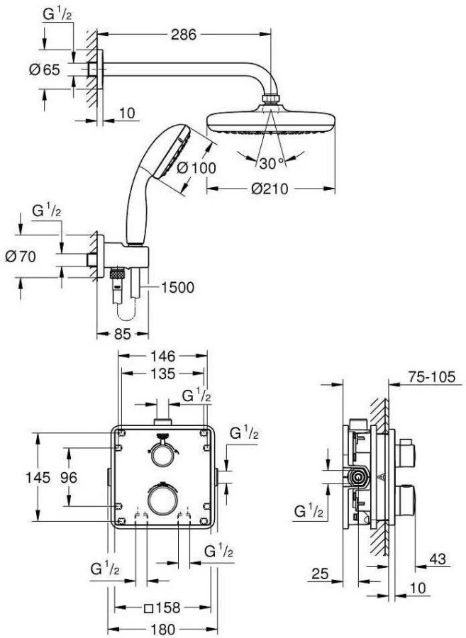 Фото Душевой комплект Grohe Grohtherm 34729000