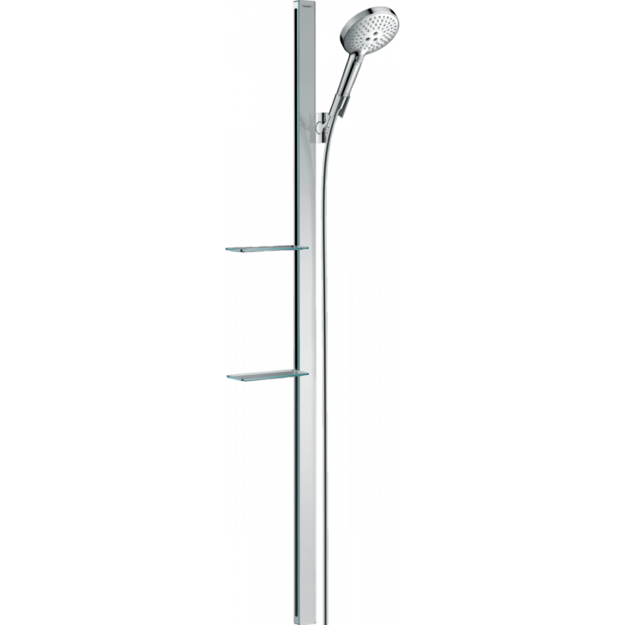 Фото Душевой набор hansgrohe Raindance Select S 120 3jet 27646000 со штангой 150 см и мыльницей, хром