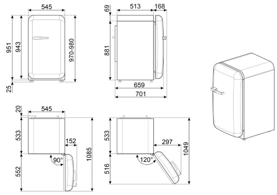Фото Холодильник Smeg FAB10RPB5