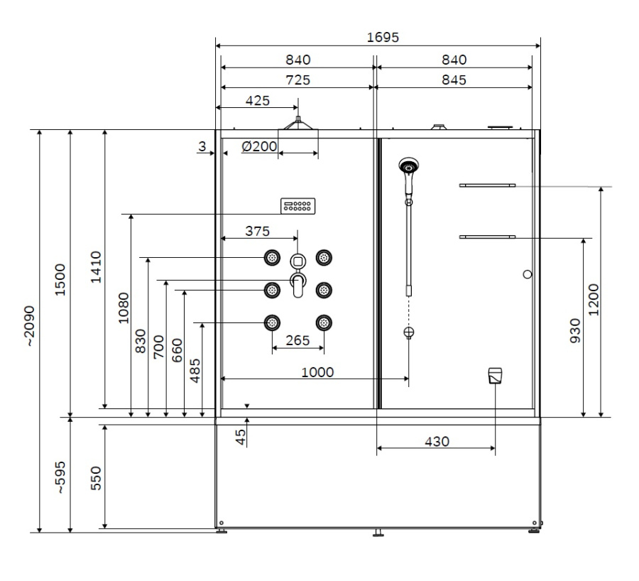 Фото Душевой бокс AM.PM Sense W75B-170S085WTA, сиденье в комплекте