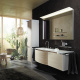 Фото Тумба с раковиной Burgbad Yso 158 SFAD141 L F2184 K0387 C0001*1 аутентичный дуб/белый глянцевый
