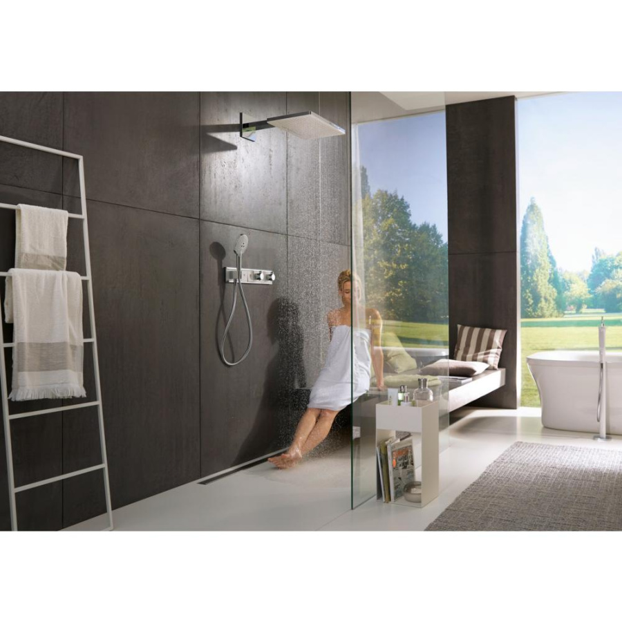 Фото Верхний душ встраиваемый hansgrohe Rainmaker Select 460 2jet EcoSmart 24015400 белый/хром