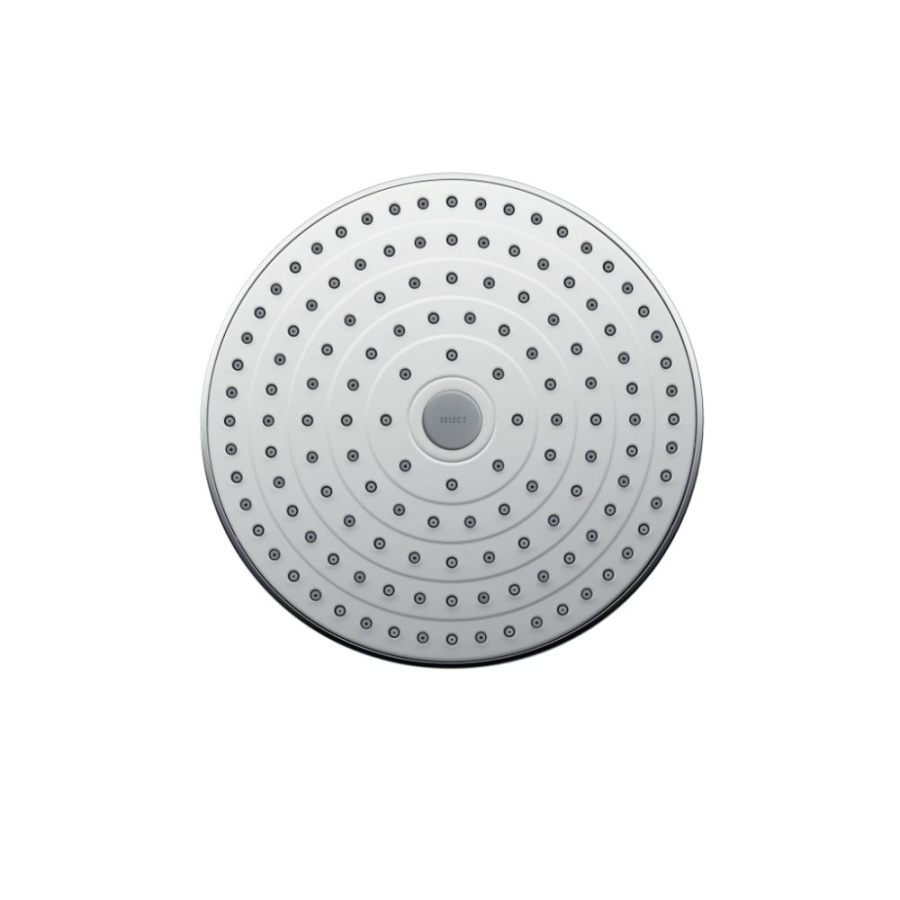 Фото Верхний душ hansgrohe Raindance Select ES 26470400 24х24 см, 2 режима струи, с держателем хром/белый