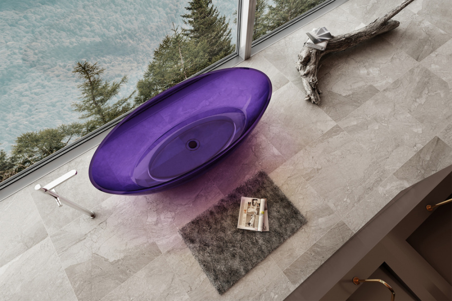 Фото Прозрачная ванна Abber Kristall 180x85 AT9702Amethyst аметист