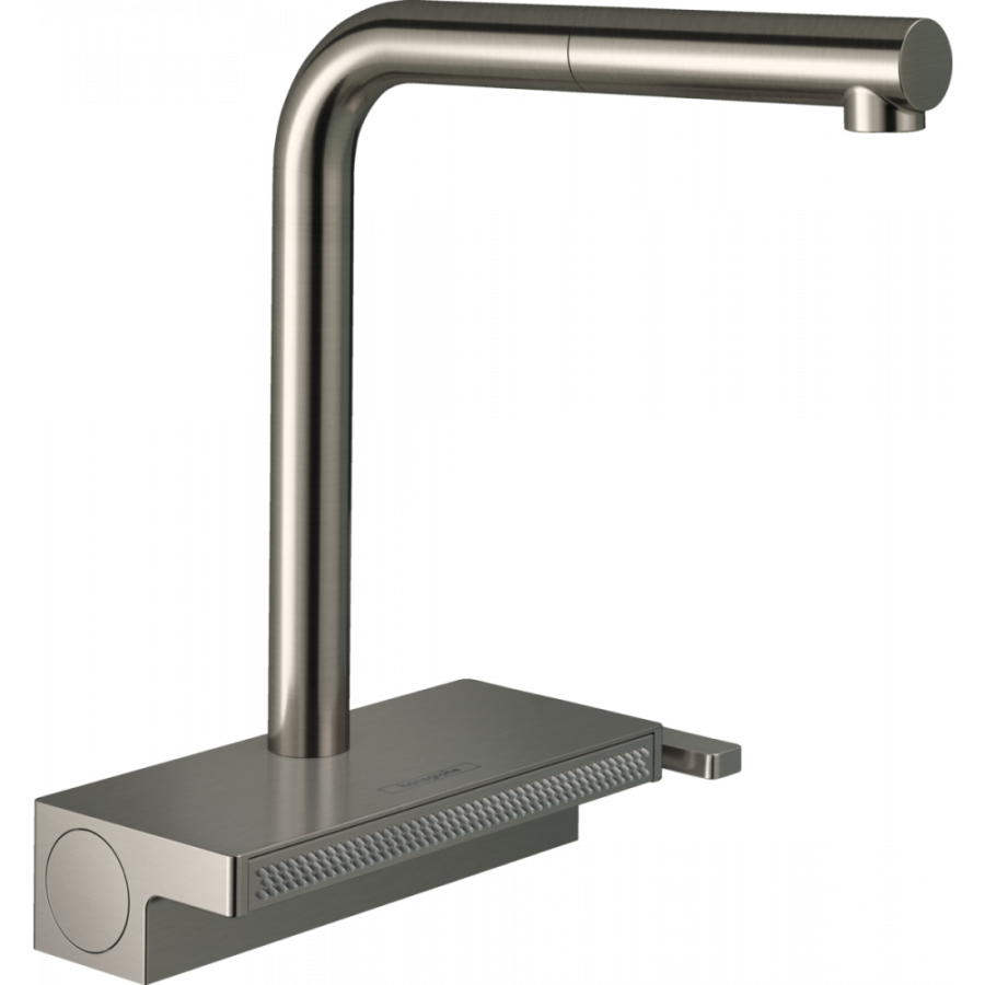 Фото Смеситель для кухни hansgrohe Aquno Select M81, 250, 2jet, sBox 73830800 с вытяжным душем, сталь