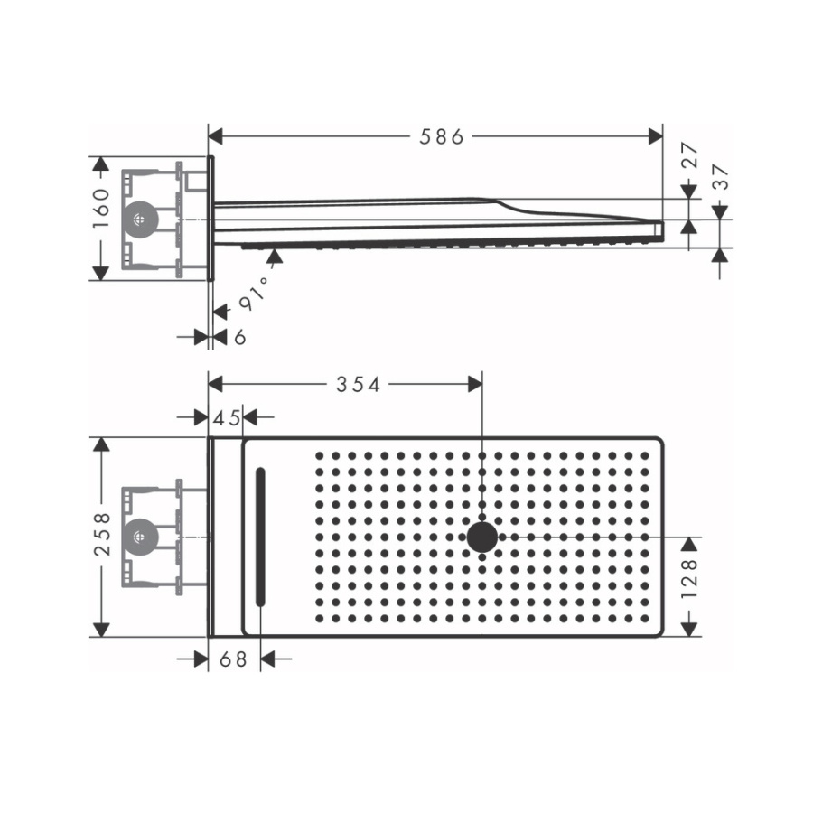 Фото Верхний душ hansgrohe Rainmaker Select 580 3jet 24011400 белый/хром