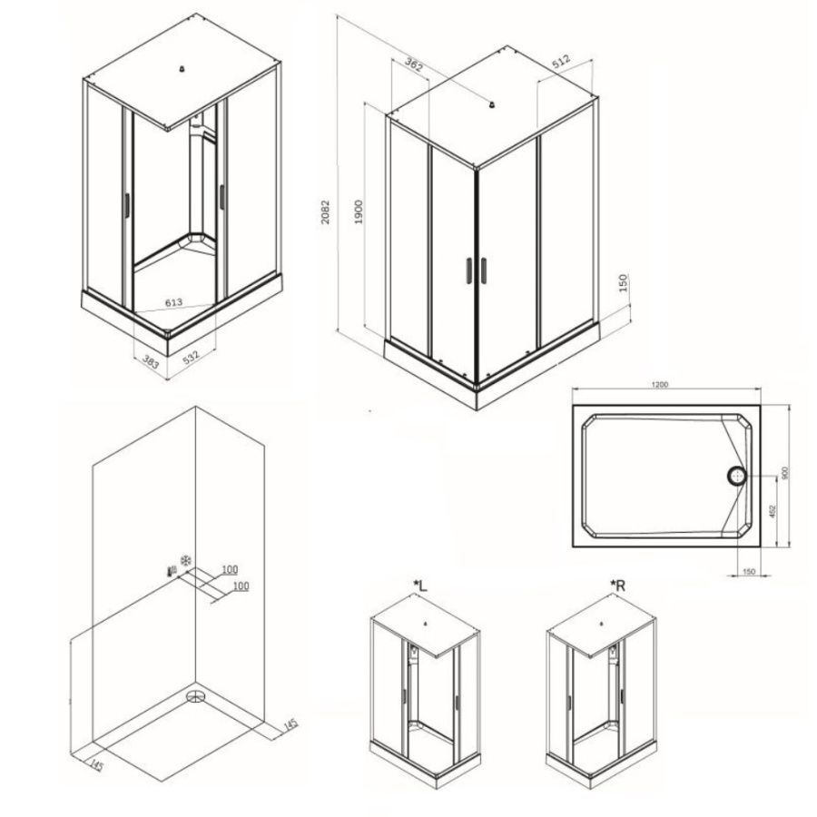 Фото Душевая кабина AM.PM Gem 120x90 W90C-404-12090MT