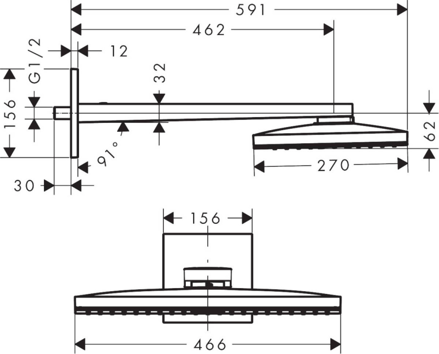 Фото Верхний душ hansgrohe Rainmaker Select 24003600