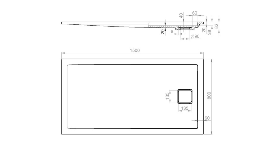 Фото Душевой поддон Salini Capri 150x80 120221MF покраска по RAL полностью