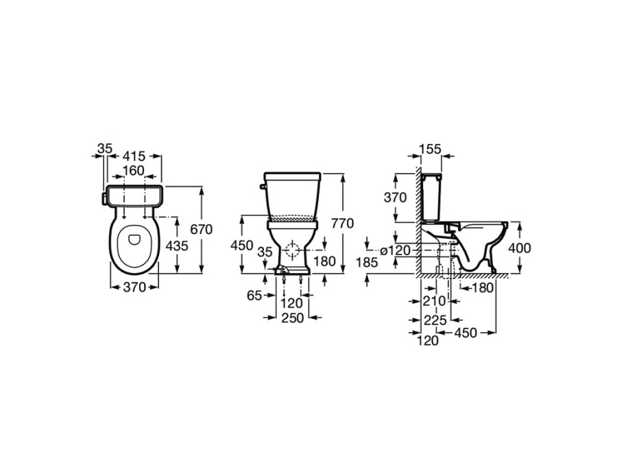 Фото Чаша напольного унитаза Roca Carmen 3420A7560, Rimless, черный