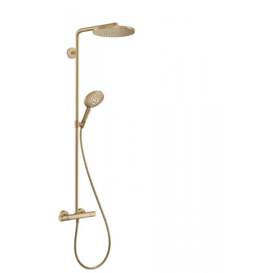 Фото Душевая стойка hansgrohe Raindance Select S Showerpipe 240 1jet PowderRain 27633140 с термостатом, шлифованная бронза