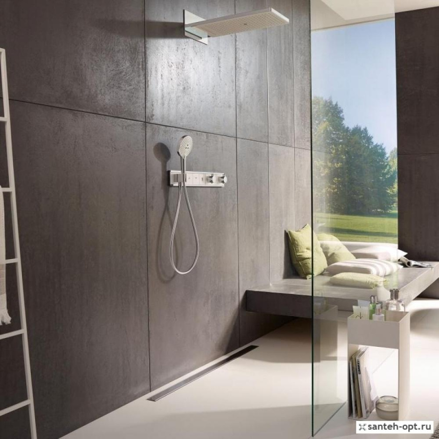 Фото Смеситель для душа с термостатом hansgrohe RainSelect 15357400 белый/хром