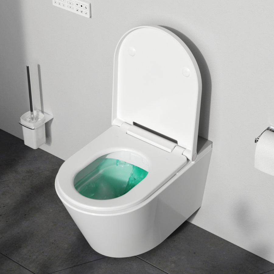 Фото Подвесной унитаз-биде AM.PM Inspire CleanCare CCC501700SC с крышкой-сиденьем