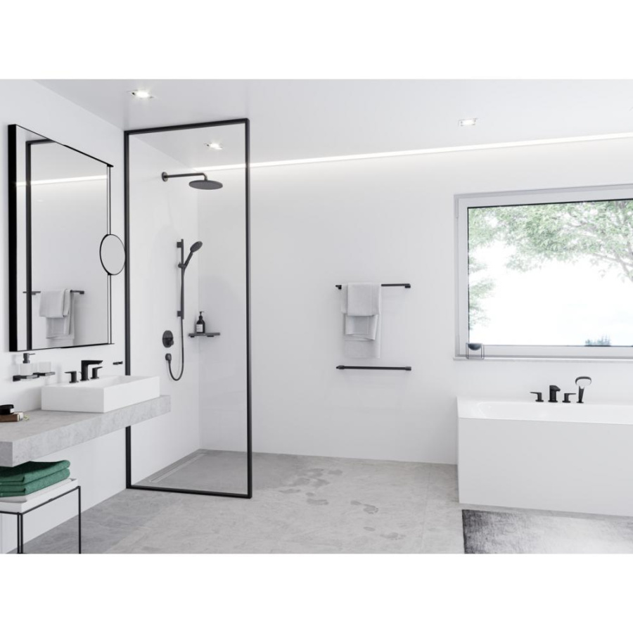 Фото Верхний душ hansgrohe Croma 280 26220340 1 режим шлифованный черный хром