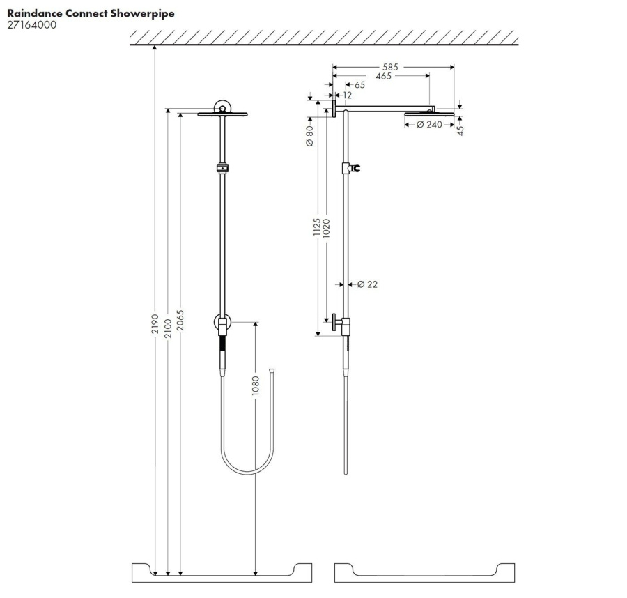 Фото Душевая система hansgrohe Raindance Connect Showerpipe 27164000