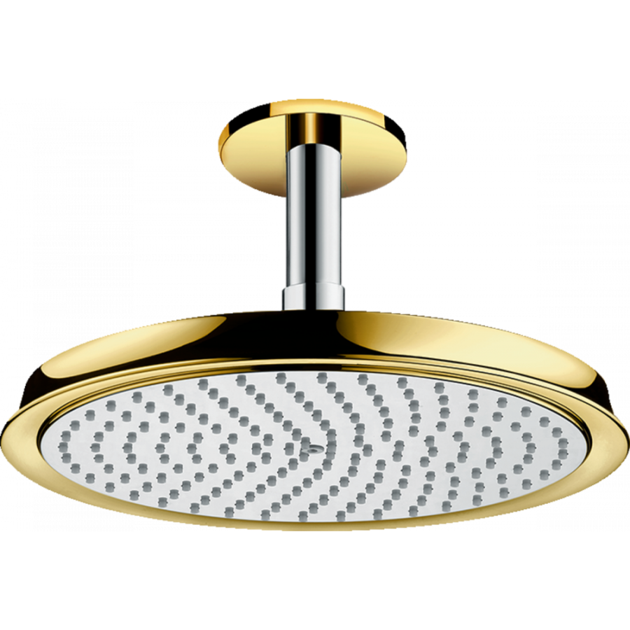 Фото Верхний душ hansgrohe Raindance Classic AIR 240 мм 27405090, потолочное подсоединение 100 мм, хром/под золото