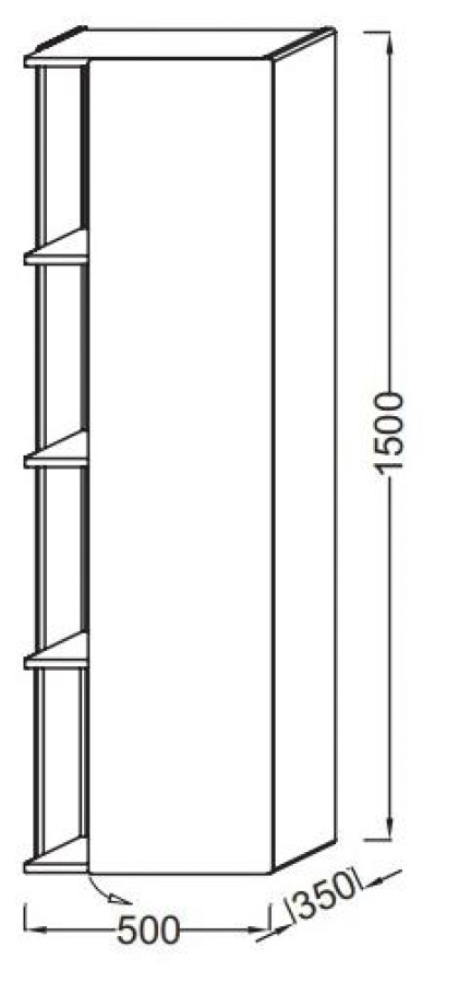 Фото Колонна подвесная левая 150x50 Jacob Delafon Terrace EB1179G-S24 жасмин сатин